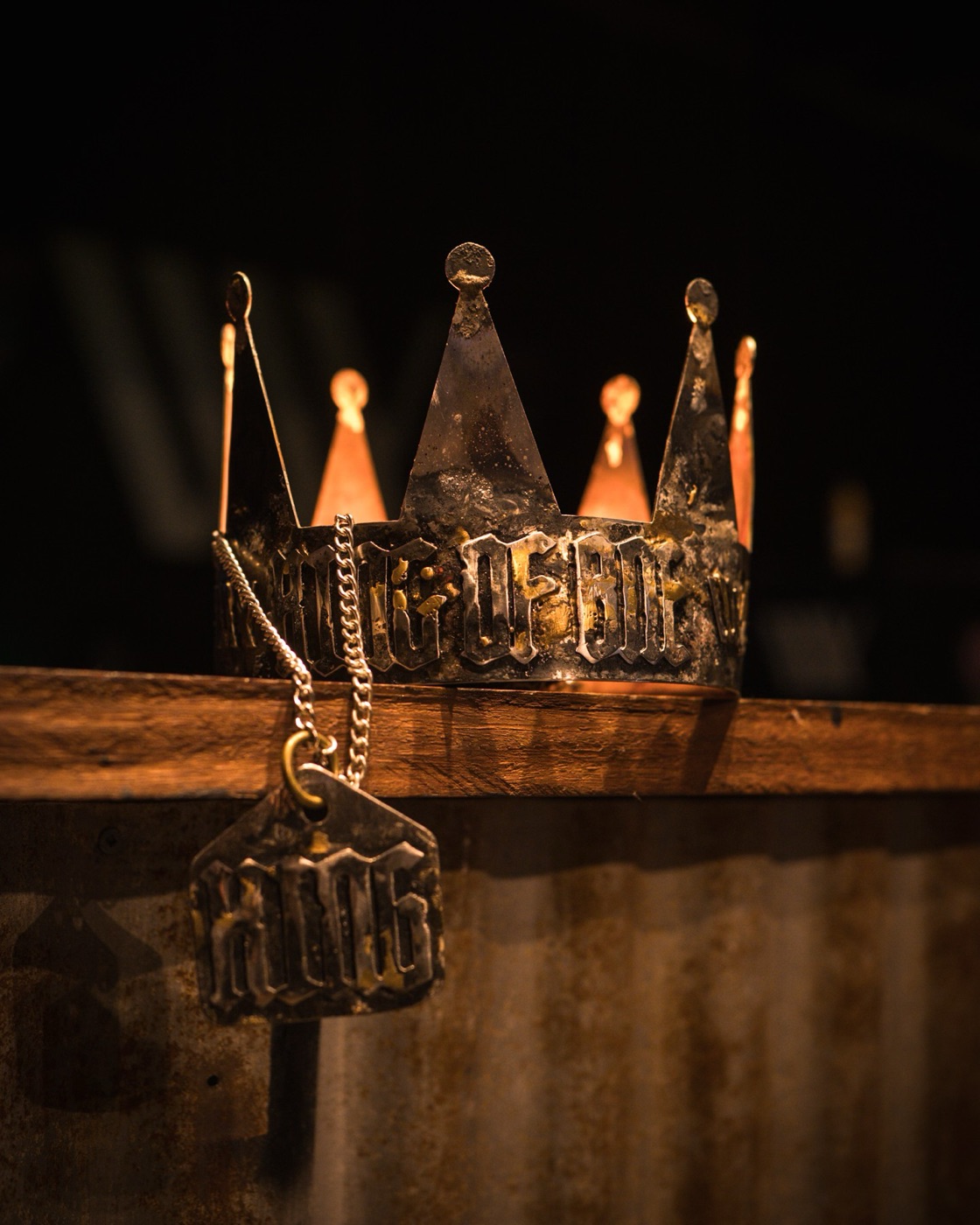 The King Of BNE crown on a timber bar